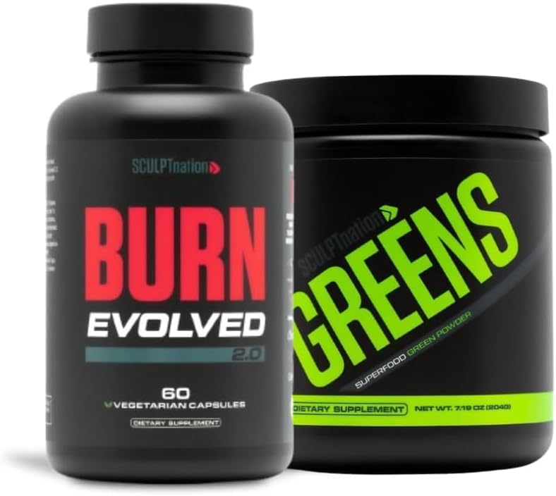 Sculpt Nation by V Shred Burn 2.0 and Premium Greens Unflavored Bundle