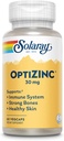 SOLARAY OptiZinc 30mg Immune Support Supplement - Crystal Supplements for Men and Women w/Vitamin B6 - Güçlü Bones and Skin Health Support - High Abxia - 60-Day Garanti, 60 Hizmet, 60 VegCaps