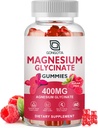 Magnezyum Glycinate Gummies 400 mg ile 100 mg Kompozit magnezyum - Vitamin D, B6 Supports Calm, Sleep, Memory & Muscleamps,Sugar Free - 60 Gummies