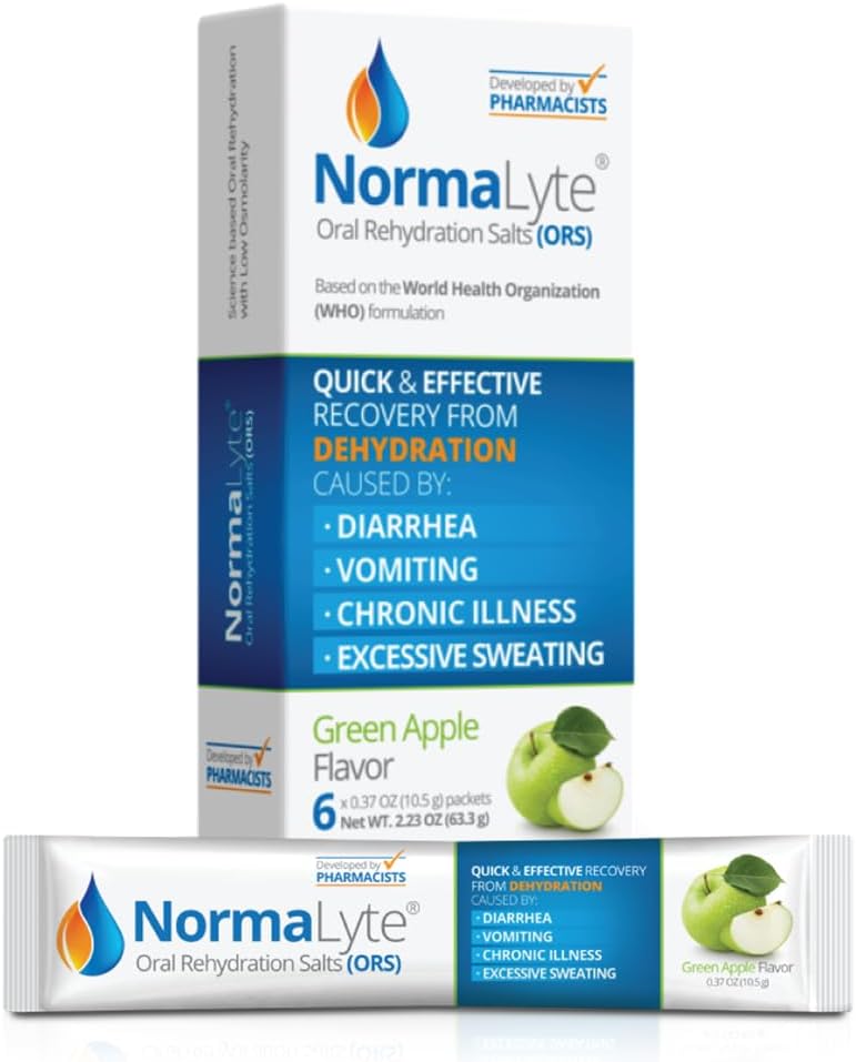 NormaLyte Oral Rehidrasyon Salts- Paket 6 (Apple) | Enerji Supplements, Electrolytes Packets, Piyal Supplement, Hydration Sachet, No Preservatives, Vegan, Dehidrasyon