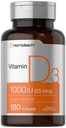 Horbäach Vitamin D3 1000IU (25) Softgels | 180 Kont | Yüksek Potency Formula | Non-GMO & Gluten Ücretsiz Supplement Supplement Supplement Supplement