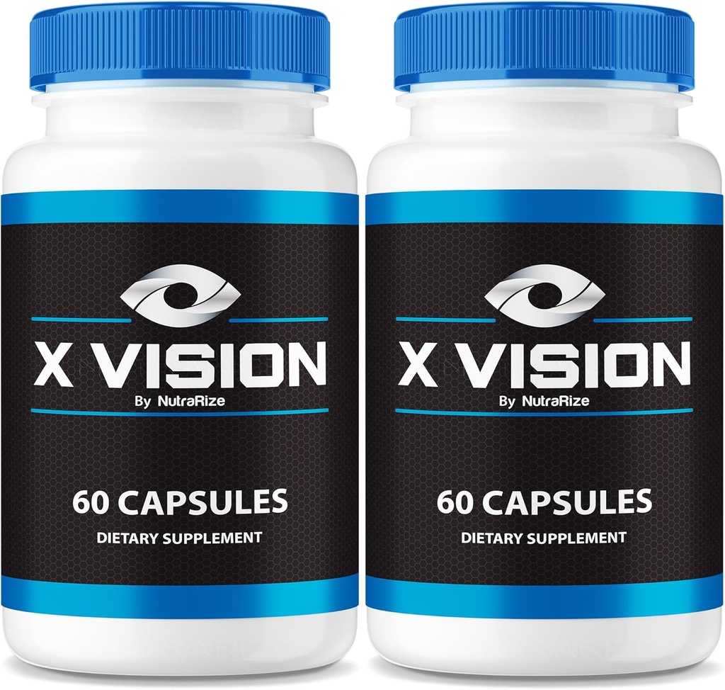 NutraRize (2 Pack) X Vision Capsules - Daily Eye Support Formula Wellness ve Eye Comfort | Easy-to-Take Pills (120 Capsules)