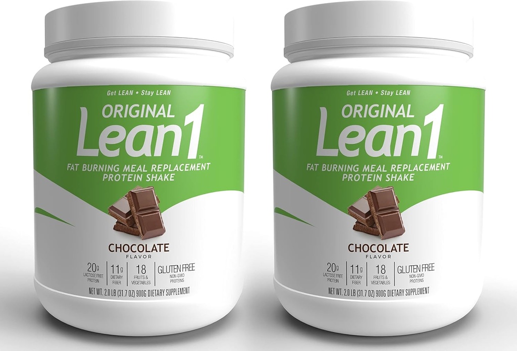 Lean1 Meal Change protein Shake, Chocolate Flavor, 2PACK 15 Hizmet Tubs
