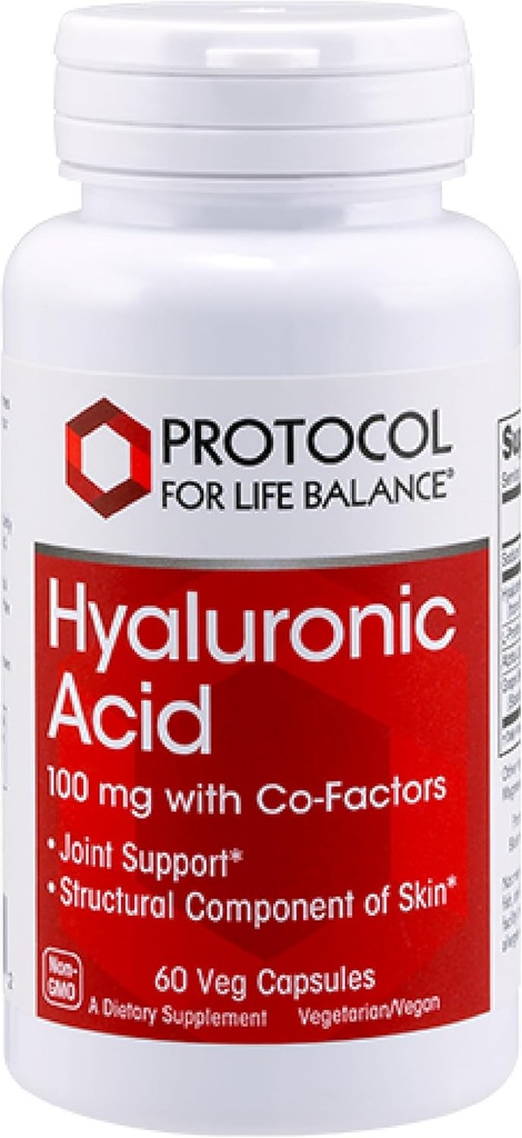 PROTOCOL FOR LIFE BALANCE Hyaluronic Asit - 100 mg Hyaluronic Asit - Skin & Ortak Destek - Eye Support Supplement - Non-GMO & Kosher - 60 Veg Caps