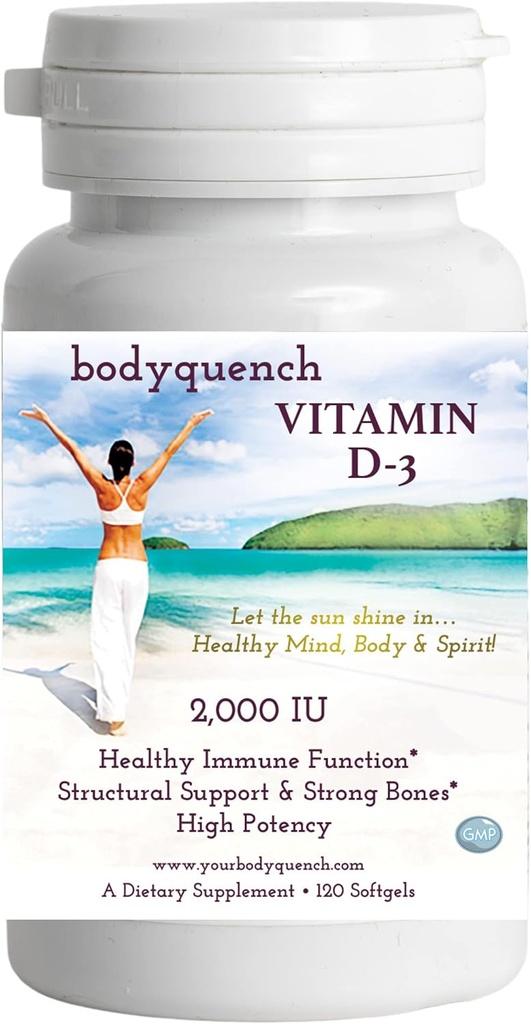 D-3 Vitamini - Yüksek Potency - Sağlıklı Immune Fonksiyonlar, Yapısal Destek ve Güçlü Bones, 2000 I per Service - 120 Softgels