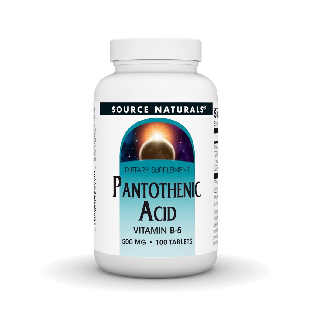 Source Naturals Pantothenic Acid 500 mg Vitamin B-5 Diyetsel Supplement - 100 Tablet