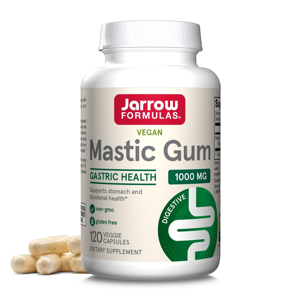 Jarrow Formulas Mastic Gum 1000 mg - 120 Veggie Caps - Natural Formula Supporting Stomach, Duodenal & Oral Health - 60 Hizmetler