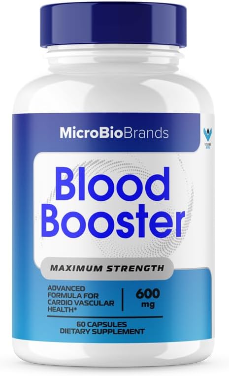 (Microbio Blood Booster, Micro Bio Blood Booster Natural Blood Flow Support Supplement, Micro Bio Brands Pills Advanced Microbiobrands Maximum Strength Support Formula (60 Capsules)
