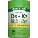Doğanın Gerçek Vitamini K2 MK7 Kompleksi | 100 mcg | 50 Softgels | D3 | Non-GMO & Gluten Free Supplement Supplement Supplement