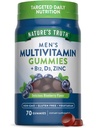 Nature's Truth Multivitamin for Men Gummies | 70 Kont | Blueberry Flavor | B12, D3 & çinko | Vegetarian, Non-GMO ve Gluten Free Supplement