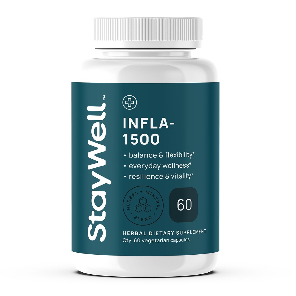 Infla-1500 Turmeric, White Willow Bark, Ashwagandha, Ginger, Boswellia, Bromelain, Omega-3 ve Magnezyum-60k