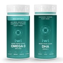Iwi Omega-3 Minis & DHA Omega-3 Bundle, 30 Servings, Vegan Plant-Based Algae Omega 3, Krill & Fish Oil Alternative, No Fishy Aftertaste