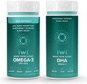 Iwi Omega-3 Minis & DHA Omega-3 Sche, 30 Hizmet, Vegan Plant-Based Algae Omega 3, Krill & Fish Oil Alternative, No Fishy Aftertaste