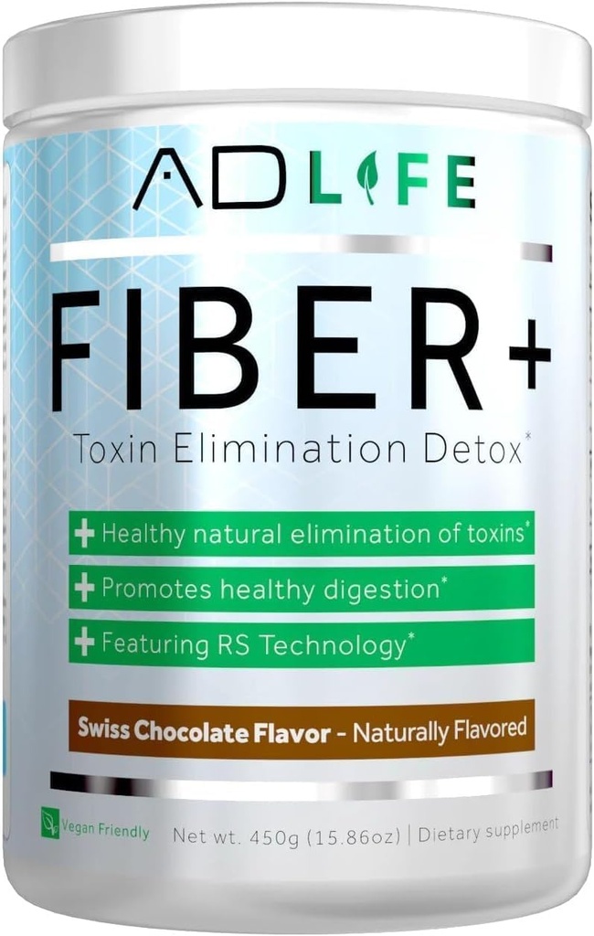 Έργο AD Fiber+ Fiber συμπλήρωμα - υποστηρίζει την υγεία και την πειθαρχική κανονικότητα, Fiber είναι μεγάλη για απώλεια βάρους, Detox, Vegan φιλικό - Fiber σκόνη, 16,4 Oz (Chocolate)