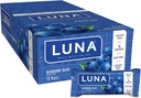 LUNA BAR - Gluten Free Snack Bars - Blueberry Bliss Flavor - protein 7g - Non-GMO - Plant-Based Wholesome Snacking - Go Snacks (1.69 Ounce Snack Bars, 15 Count)