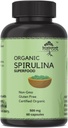 Organik Spirulina protein Toz Kapsülleri - Enerji için Vitaminler ve Mineraller - Vejetaryen, Gluten Optimal Sağlık Için %100 Saf Superfood (120 Capsules)