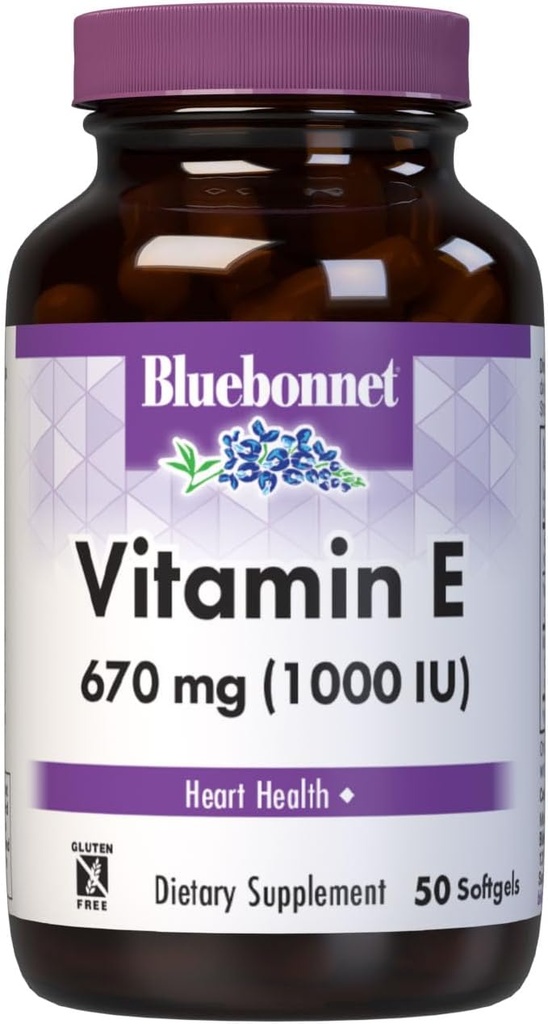 BlueBonnet Vitamini E 1000 IU Karma Softgels, 50 Kont