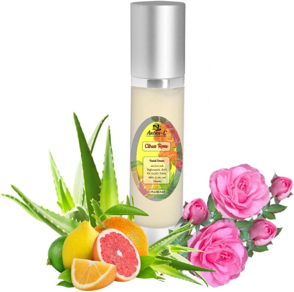 1.7 fl oz (50 ml) ANTIOX-C Power Rose Antioksi Face Serum ile C (MAP), Hyaluronic Asit, Coenzyme Q10, DMAE, Alfa-Lipoic, Retinyl Palmitate, B3, B5, E