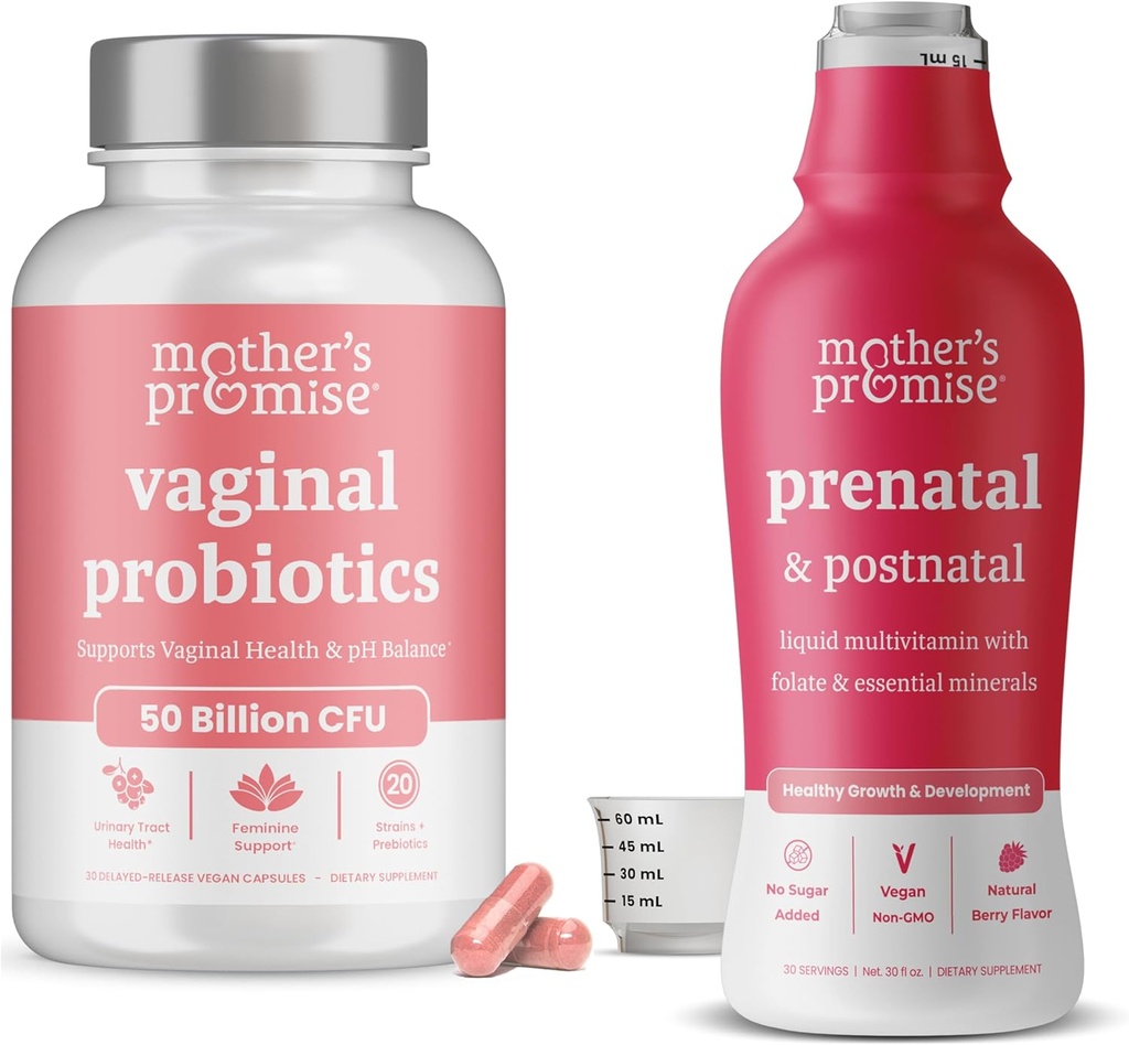 Mother's Promise Prenatal & Postnatal Multivitamin Liquid & Vaginal Probiyotiks for Women (1994)