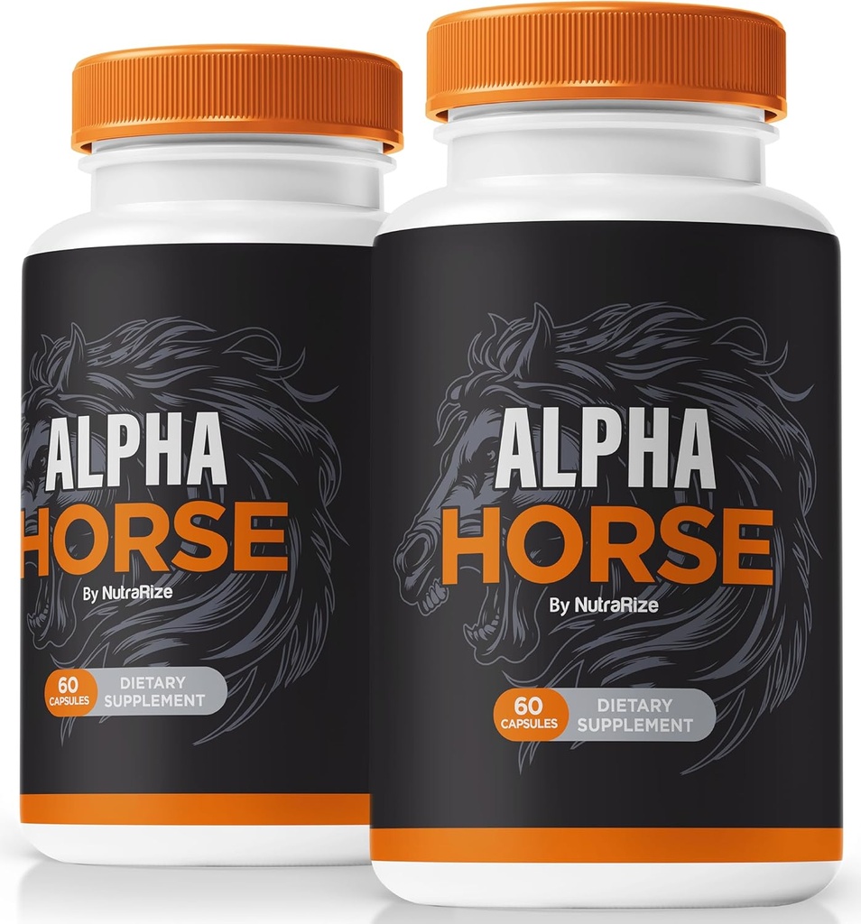 (2 Pack) Alpha Horse Capsules, Alpha Horse Resmi Erkek Formula Pills, LeHorse for Stamina & Performance, Alfa Horse For Men Premium Once Daily Pill Pastillas, Alpha Hrse Kompleksi (120 Capsules)