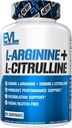 Διατροφή Evlution L-αργινίνη + L-Citrulline - Αντοχή + συμπλήρωμα απόδοσης προπόνησης - 1000mg Complex - Αγγειοδιαστολή + υποστήριξη νιτρικού οξειδίου - Vegan + Χωρίς γλουτένη Κάψουλες - 60 Σερβιέτες