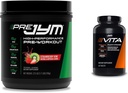 JYM Supplement Science PRE JYM 30 Hizmet - Strawberry Kiwi & Fullin & Mineral Desteği, A, C, B6, B12, E, K, Boron, Biotin, Pyum 60 Tabletler