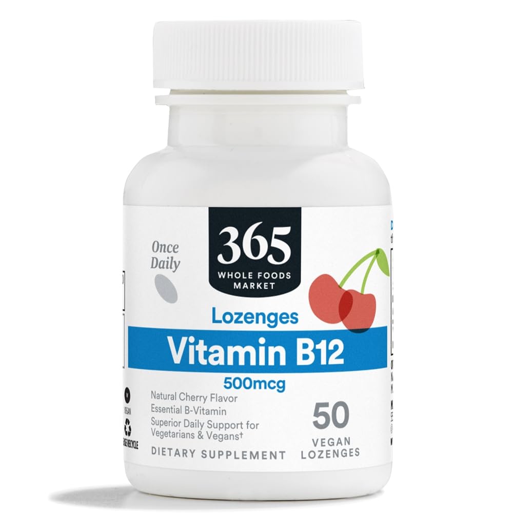 365 by Whole Foods Market, B12 50006 Lozenges, Natural Cherry Flavor, Vegan, 50 Count