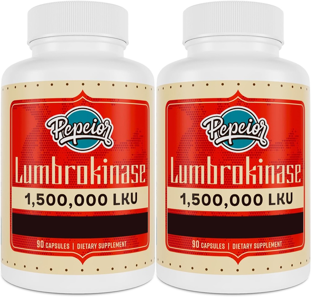 Lumbrokinase 200 mg (Max Activity 1.000 LKU) - Lumbrokinase Enzymes Supplement, Nattokinase - 90 Capsules (2 Şişe)
