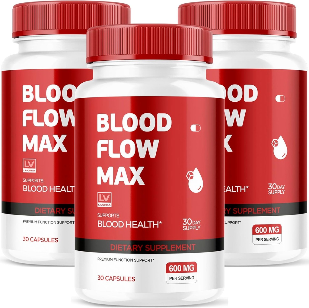 LIVORKA (3 Pack Blood Flow Max, Blood Flow Max Capsules, Blood Flow Max Blood Support, BloodFlow Max, Blood Flow Capsules for Generall Wellness, Blood Flow Max Pills, 90 Capsules for 3 months
