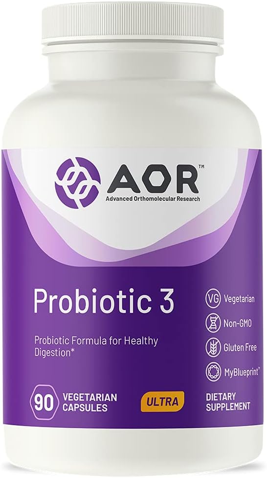 AOR, Probiyotik 3, Sağlıklı Gastrointestinal Tract, Gut Flora ve Immune Response, Diyetsel Supplement, 45 Hizmet (90 Capsules)