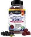 BioSchwartz Elderberry Gummies with Zinc and Vitamin C - Natural Immune Support for Adults & Kids - Black Sambucus Elderberries - Third-Party Tested, Non-GMO, Vegan Multimineral Supplement, 60 Count