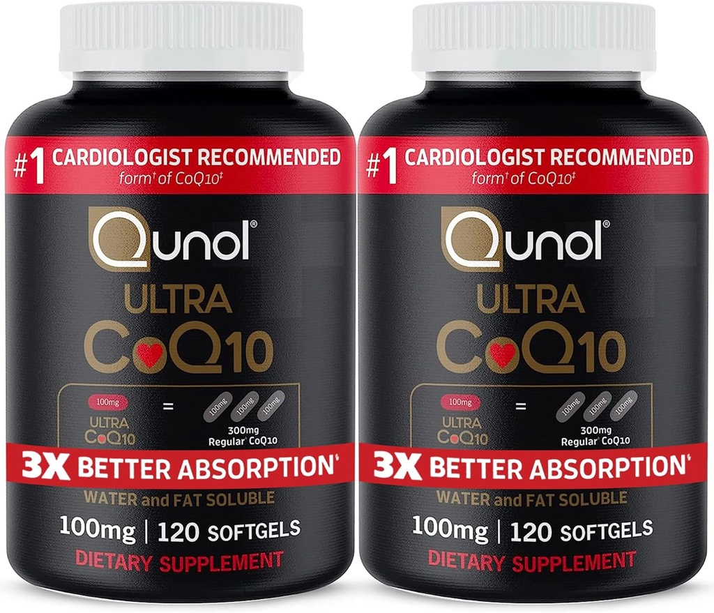 Qunol Ultra CoQ10 100 mg, 3x Daha İyi Aborpsiyon, Patentli Su ve Fat ► Natural Supplement Form of Coenzyme Q10, Antioxy for Heart Health, 240 Count Softgels
