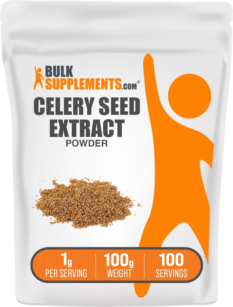 BulkSupplements.com Celery Seed Extract Toz - Celery Seed Supplement, Herbal Supplement - Vegan & Gluten Free, 1g per Service, 100g (3.5 oz) (Pack of 1)