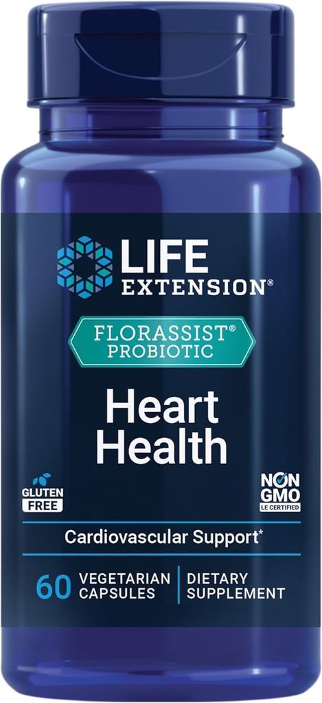 Life Extension FLORASSIST® Probiotic Heart Health, Lactobacillus reuteri 30242, προωθεί την υγεία της καρδιάς και ήδη υγιή επίπεδα χοληστερόλης, χωρίς γλουτένη, μη ΓΤΟ, χορτοφάγους, 60 κάψουλες
