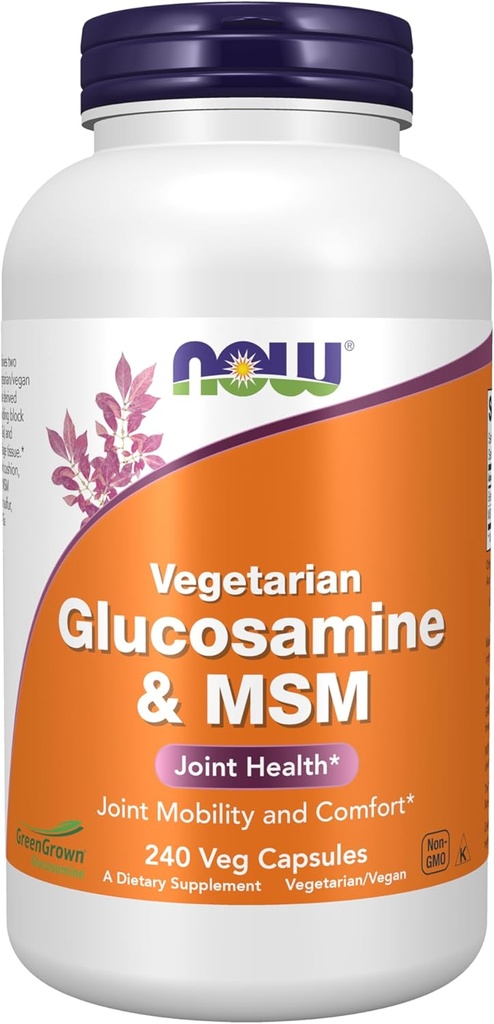 Şimdi Gıdalar Tamamlıyor, Glucosamin & MSM (GreenGrown® Glucosamine), Vegetarian, 240 Veg Capsules