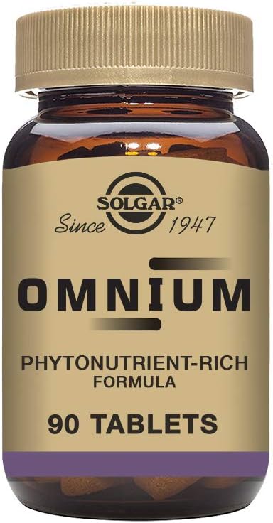 Solgar Omnium - 90 Δισκία - Phytonutrient Complex + Πολλαπλή Βιταμίνη & Ορυκτή Φόρμουλα - Μη ΓΤΟ, Vegan, Χωρίς Γλουτένη - 45 Μερίδες
