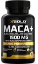 X Gold Health Organic Maca Root Powder Κάψουλες 1500mg με Μαύρο 