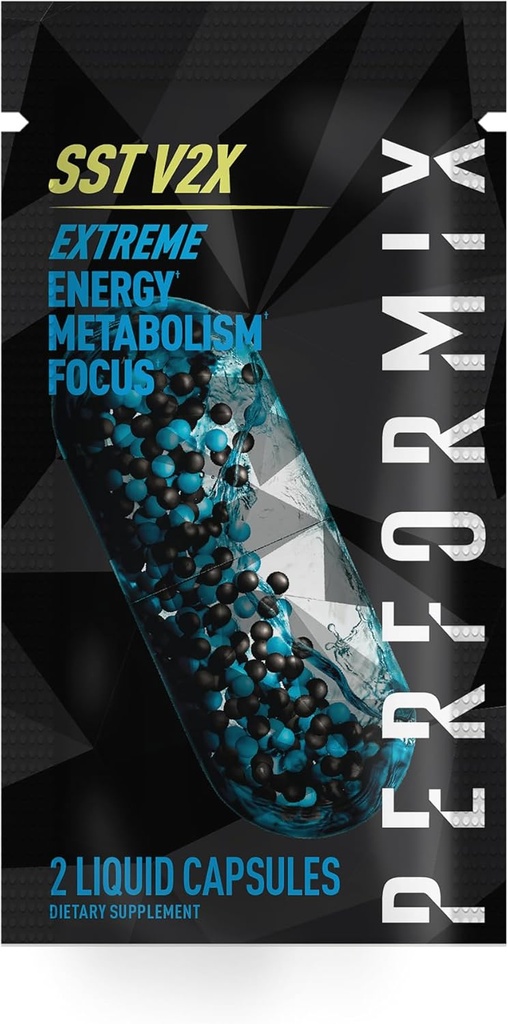 PERFORMIX - SST V2X - Pre Workout - 300 mg Caffeine - Enerji Supplements - No Crash - Fitness Hedefleri - Nootropic - Timed-Release for All Day Focus, Mood & Energy Boost - Men & Women - 2 Capsules