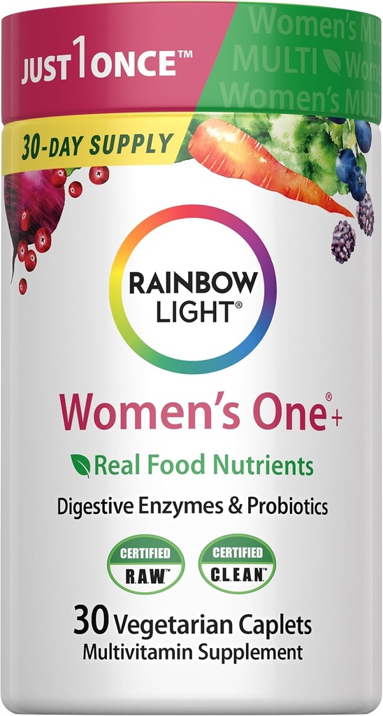 Rainbow Light Womens One High-Potency Daily Multivitamin, Womens Multivitamin Yüksek Lisans Immune Support, With Vitamin C, Biotin ve Ashwagandha, Vegetarian, 30 Count