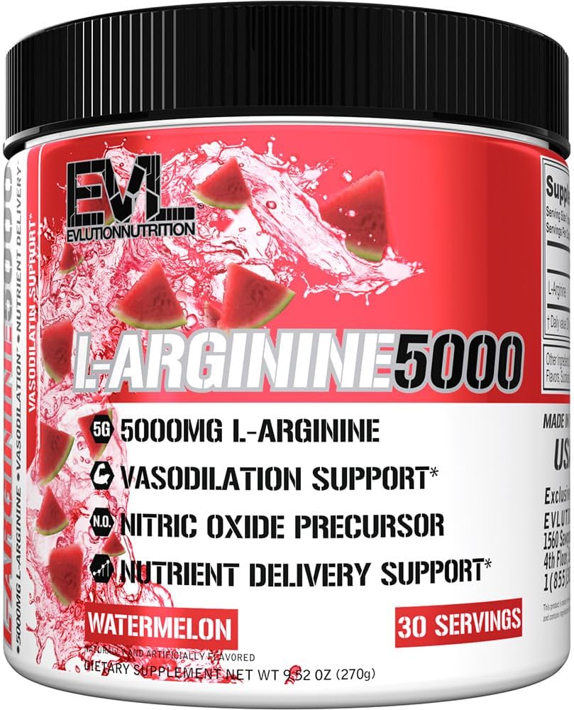 Evlution Beslenme Nitrik Pompa Booster L-Arginine Supplement - Yüksek Potency Nitrik Membran Supplement with 5000 mg of L Arginine for Advancedd Pumps Energy Kas Büyüme ve Vascularity NO ATM