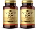 Solgar Chelated Iron - 100 Tablets, Συσκευασία των 2 - Απαλό στο στομάχι σας - Μη ΓΤΟ, Vegan, Χωρίς γλουτένη, Χωρίς γαλακτοκομικά, Kosher - 200 Σύνολο Σερβιρίσματος