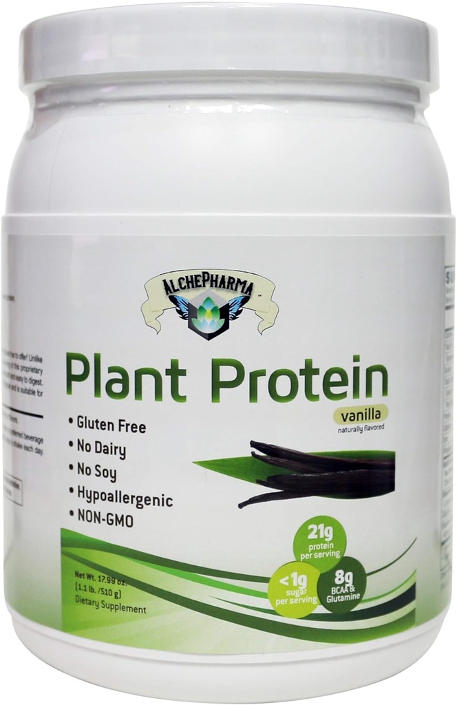 Plant proteini (Premium Mix) - No Soy, Hipoallergenic, No Grit (Featuring Omega 3 Rich Sacha Inchi and Chia) - 1.1 lb (510G) - Chocolate