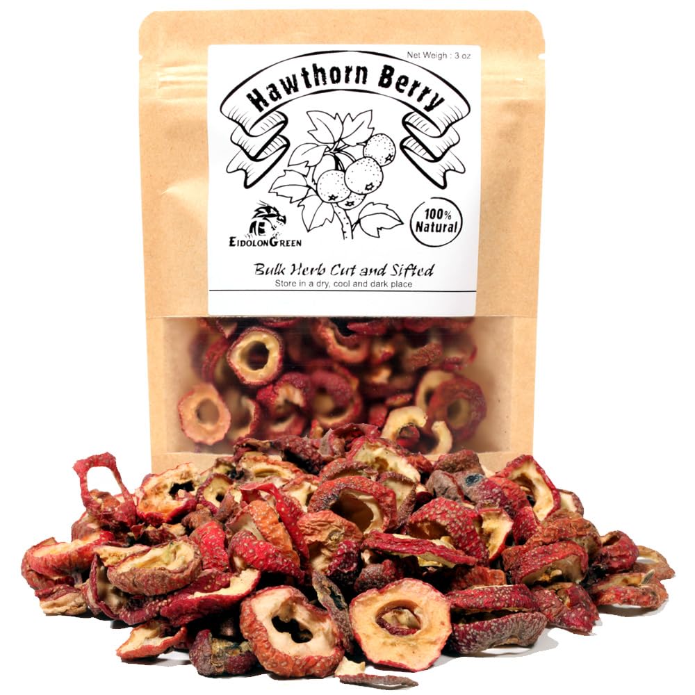 EidolonGreen [ MediciChinanal Herb] Hawthorn Berry (Shanzha/Dried Hawthorne/山楂/ Oz 열매) Kuru Herb 3 Oz (88 g)