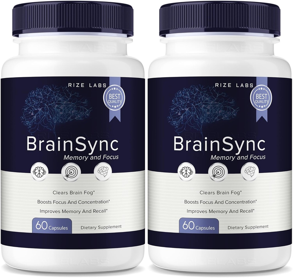 rize labs BrainSync Κάψουλες – Καθημερινή Φόρμουλα Εστίασης & Καθαρότητας με Ισορροπημένη Μείξη για Συναγερμό και Υποστήριξη Μνήμης 