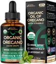 USDA Organic Oil of Oregano - Liquid Drops with Vitamin E - Made in USA - Supplement for Immune Support, Digestion Health & Antioxidant - Non-GMO, Natural, Vegan - As Pills, Capsules, Softgels 1 fl oz