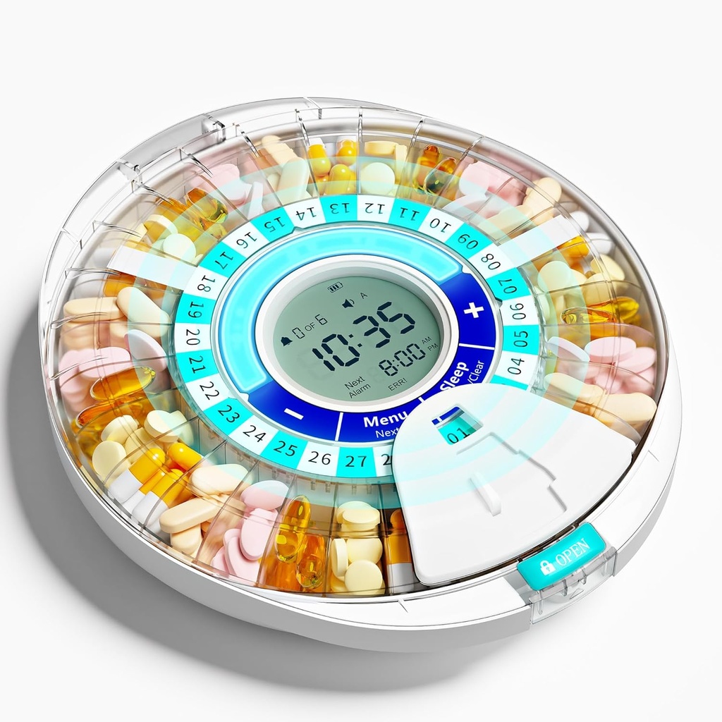 Alarm ile Elderly için otomatik Pill ısıtıldı: Smart Pill Shang Machine 28-Slot, Mix-Proof Tech & XL LCD, Günlük Tıp Yönetimi için Geliştirilmiş Durability