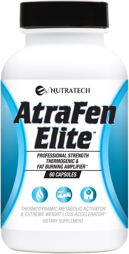 Atrafen Elite - Kilo Yönetimi'ni Destekleyen Profesyonel Güçlü Diyet Yardımı, Enerjiyi teşvik eder ve Suppress Food Cravings & Appetite'ye yardım eder. Diyetsel Supplement. 60 Pills.