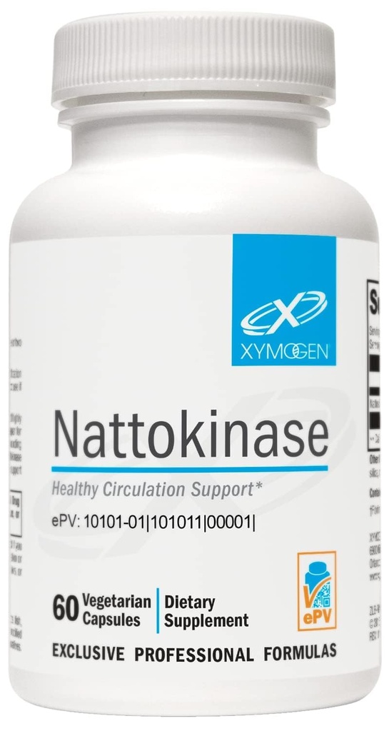 XYMOGEN Nattokinase - Nattokinase 2000 FU Blood Pressure Supplements - Heart Health, Circulation & Blood Pressure Support - Gluten Free, Vegan, GMO (60 Capsules)