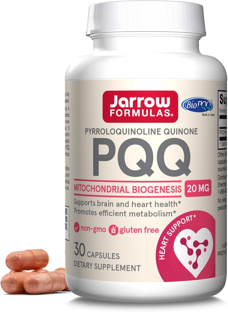 Jarrow Formulas® PQ 20 mg, Diyet Tamam, Kalp, Beyin ve Metabolism Desteği, 30 Veggie Capsules, 30 Day Supply Supply