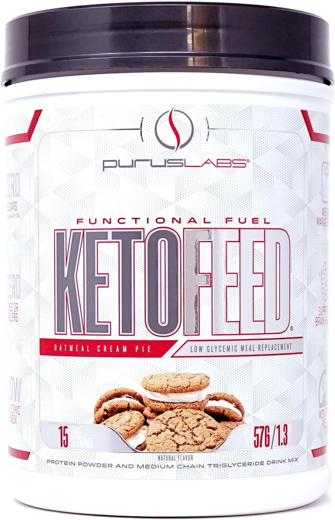Purus Labs KETOFEED Protein Powder, 15 Servings (Oatmeal Cream Pie)